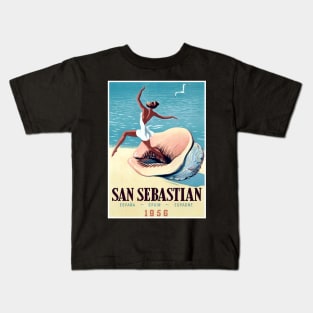 San Sebastian Spanish Travel and Tourism Advertising Resort Print Kids T-Shirt